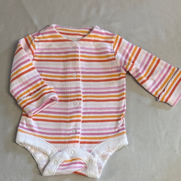 GAP Striped Baby Bodysuit in Pink and Orange - Picture 1 of 4